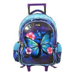 Mochila Azul Mariposas 45 cm con carro