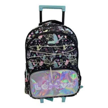 Mochila Black Mariposas 48 cm con carro