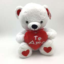 Oso Blanco con Corazón 25 cm
