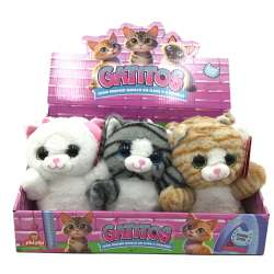 Peluche Gato 20 cm en Caja Exhibidora x 6